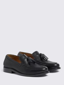 Moss Finchley Leather Tassel Loafers - view 2, Black