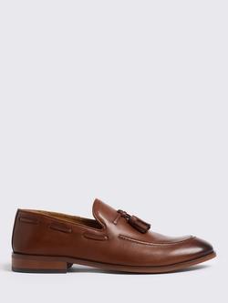 Moss Highgate Leather Tassel Loafers, Brown, Brown