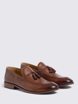 Moss Highgate Leather Tassel Loafers, Brown - view 2, Brown