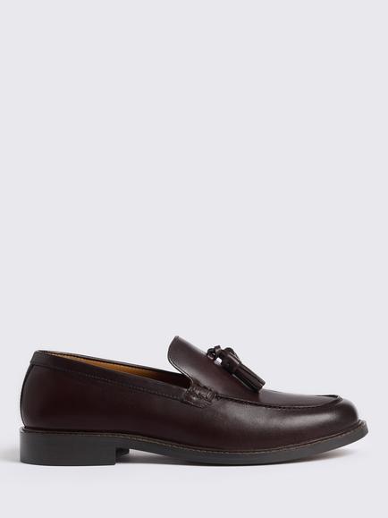 Moss Finchley Leather Tassel Loafers, Brown