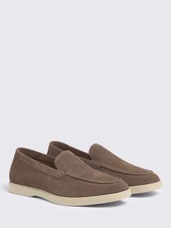 Moss Lewisham Suede Relaxed Loafers - view 2, Almond