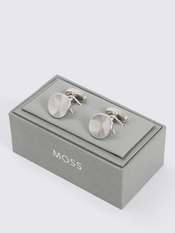 Moss Round Pinwheel Cufflinks, Silver - view 2, Silver
