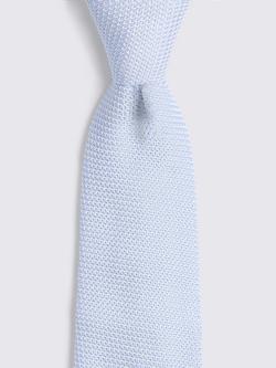 Moss Italian Pure Grenadine Silk Tie - view 2, Light Blue