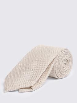 Moss Italian Pure Grenadine Silk Tie, Champagne