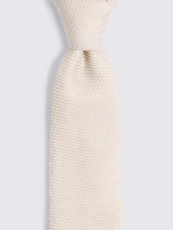 Moss Italian Pure Grenadine Silk Tie - view 2, Champagne