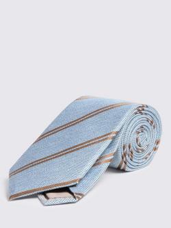Moss Silk Stripe Tie, Light Teal/Copper, Light Teal/Copper