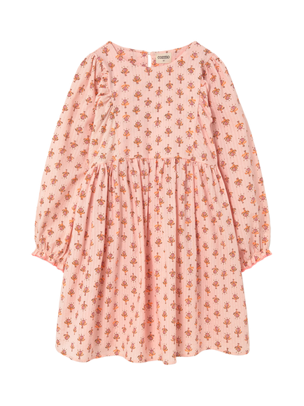 Cozmo Kids' Albak Flower Dress, Cloud Pink - view 2, Cloud Pink