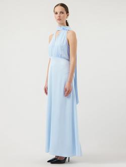 YAS Thea Drape Neck Maxi Dress, Light Blue - view 2, Light Blue