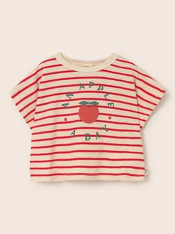 Cozmo Kids' Selvak Apple Stripe T-Shirt, Tomato - view 2, Tomato