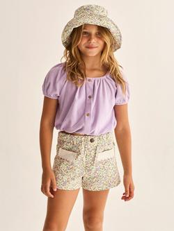 Cozmo Kids' Cotton Twill Shorts, Multifloral, Multifloral