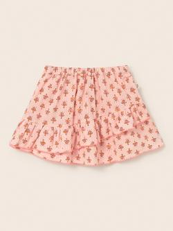 Cozmo Kids' Mollyk Cotton Floral Ruffle Skirt, Cloud Pink - view 2, Cloud Pink