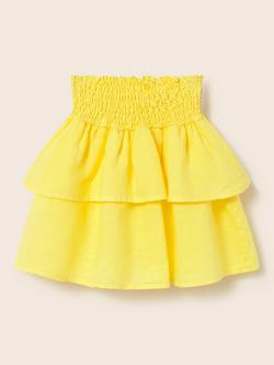 Cozmo Kids' Sinrtak Linen-Cotton Ruffle Skirt, Yellow, Yellow