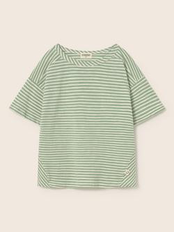 Cozmo Kids' Alank Cotton Stripe T-Shirt, Green - view 2, Green