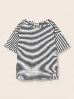 Cozmo Kids' Alank Round Neck Stripe T-Shirt, Navy - view 2, Navy