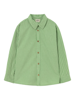 Cozmo Kids' Erick Long Sleeve Striped Shirt, Green, Green