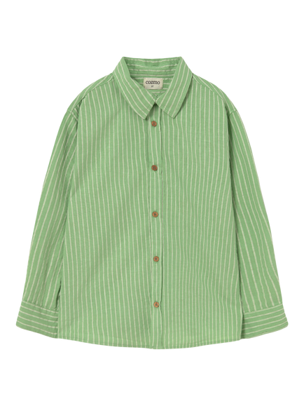 Cozmo Kids' Erick Long Sleeve Striped Shirt, Green, Green