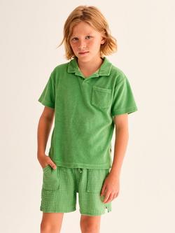 Cozmo Kids' Maelk Short Sleeve Polo T-Shirt, Green, Green