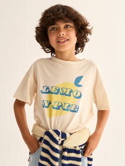 Cozmo Kids' Cotton Lemon Pie T-Shirt, Ivory, Ivory
