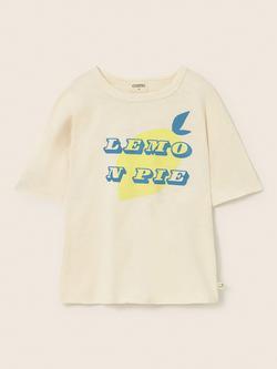 Cozmo Kids' Cotton Lemon Pie T-Shirt, Ivory - view 2, Ivory
