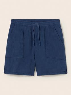 Cozmo Kids' Covek Textured Drawstring Shorts, Navy, Navy