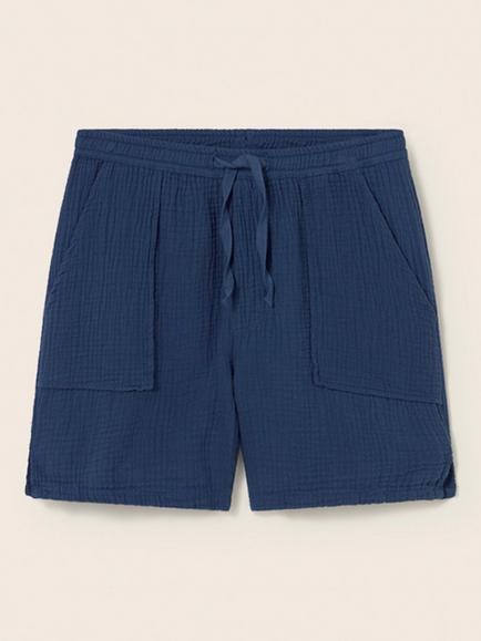 Cozmo Kids' Covek Textured Drawstring Shorts, Navy, Navy