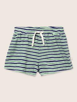 Cozmo Kids' Striped Drawstring Towelling Shorts, Blue/Green, Blue/Green