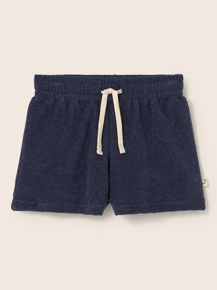 Cozmo Kids' Cotton Blend Drawstring Towelling Shorts, Blue Melange - view 2, Blue Melange
