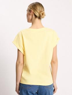 Albaray Roll Back Cuff T-Shirt, Lemon - view 2, Lemon