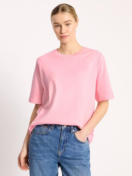 Albaray Crew Neck Boxy T-Shirt, Pink, Pink