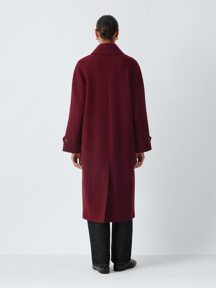 John Lewis Wool Blend Car Coat - view 2, Berry