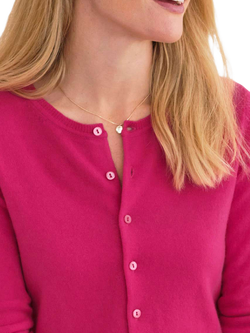 Pure Collection Pure Cashmere Button Down Cardigan, Petunia Pink - view 2, Petunia Pink