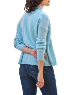 Pure Collection Open Neck Pure Cashmere Cardigan, Seaspray - view 2, Seaspray
