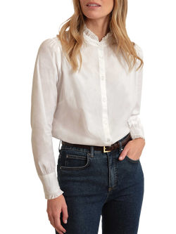Pure Collection Frill Detail Shirt, White, White