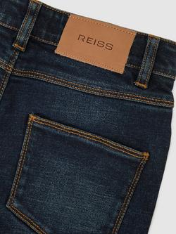 Reiss Kids' Scarlett Wide Leg Denim Jeans, Indigo - view 2, Indigo