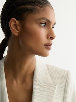 Reiss Petite Alyx Single-Breasted Linen Blend Blazer, White - view 2, White