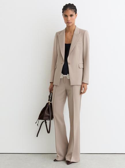 Reiss Petite Gabi Single Breasted Blazer, Stone Neutral, Stone Neutral