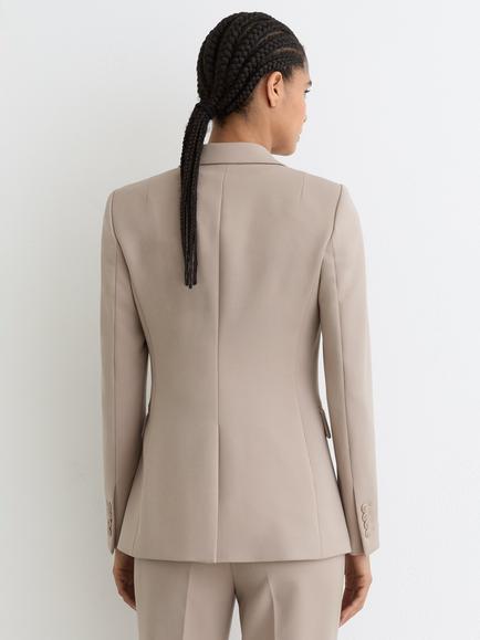 Reiss Petite Gabi Single Breasted Blazer, Stone Neutral - view 2, Stone Neutral