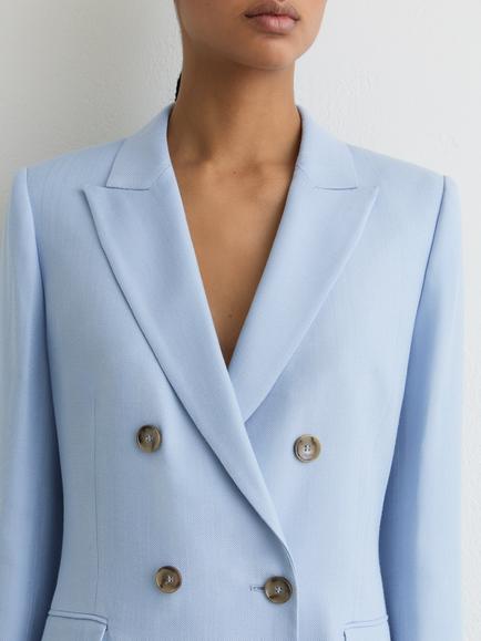Reiss Magda Double Breasted Blazer - view 2, Light Blue