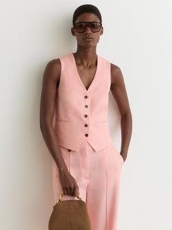 Reiss Magda Tailored Waistcoat, Pink, Pink