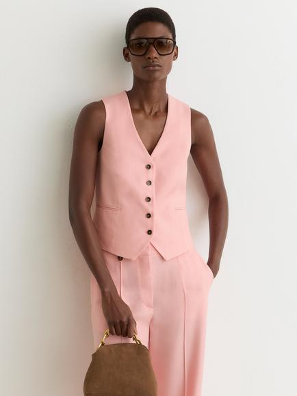 Reiss Magda Tailored Waistcoat, Pink, Pink
