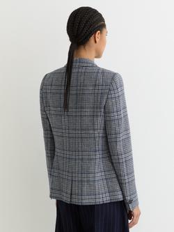 Reiss Petite Larissa Check Jacket, Navy - view 2, Navy