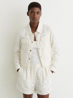 Reiss Lori Lace Jacket, White, White