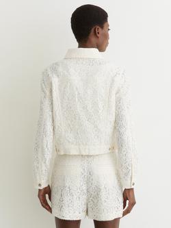 Reiss Lori Lace Jacket, White - view 2, White