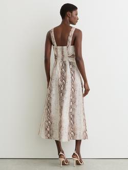 Reiss Amy Animal Print A-Line Dress, Neutral - view 2, Neutral