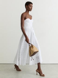 Reiss Anya Lace Bustier Dress, White, White