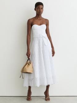 Reiss Anya Lace Bustier Dress, White - view 2, White