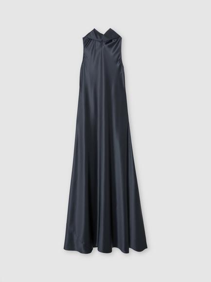Reiss Petite Fae Satin Cape Maxi Dress, Grey - view 2, Grey