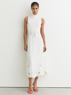 Reiss Phoenix Knit Midi Dress, White, White