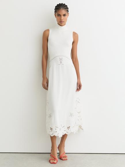 Reiss Phoenix Knit Midi Dress, White, White