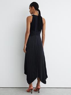 Reiss Petite Rachel Pleated Midi Dress, Navy - view 2, Navy